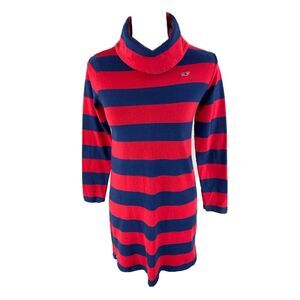 Vineyard Vines Cove Rugby Stripe Cowl Neck‎ Dress Girl's Size L 14 Colorblock